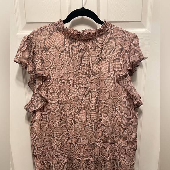 1. State Blush Pink and Gray Snake Skin Textured Dress - Picture 3 of 6